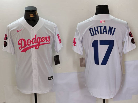 Men's Los Angeles Dodgers Shohei Ohtani #17 White Limited Game Player jersey
