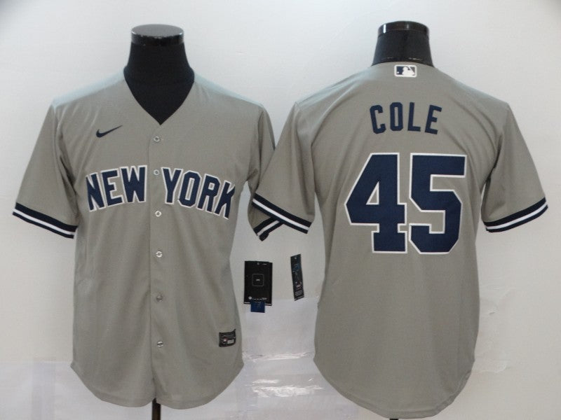 Men's New York Yankees Gerrit Cole #45 Gray Replica Baseball jersey