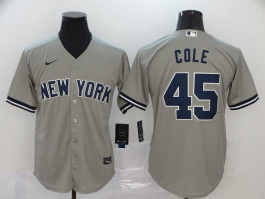 Men's New York Yankees Gerrit Cole #45 Gray Replica Baseball jersey