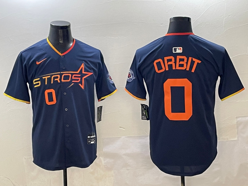 Men's Houston Astros Orbit #0 Navy 2025 City Connect Limited Player jersey