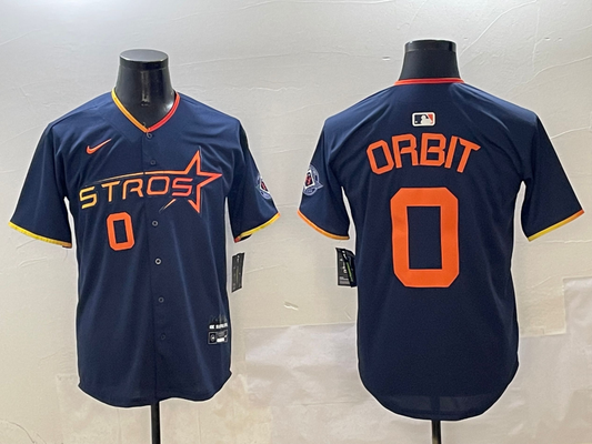 Men's Houston Astros Orbit #0 Navy 2025 City Connect Limited Player jersey