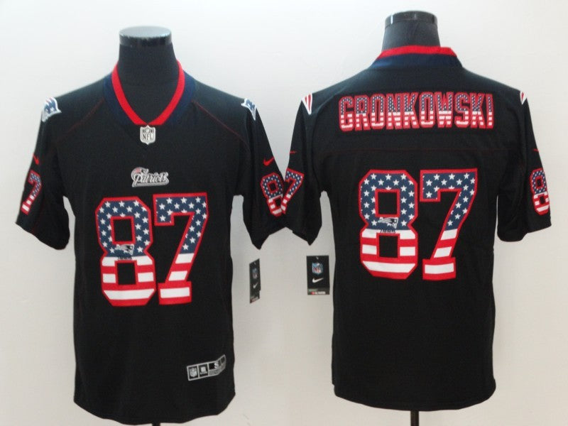 Men's New England Patriots Rob Gronkowski #87 Black Player Game jersey