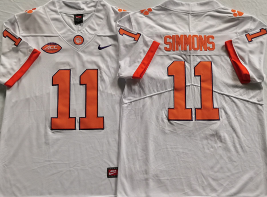 Men's Clemson Tigers Isaiah Simmons #11 White Game Jersey