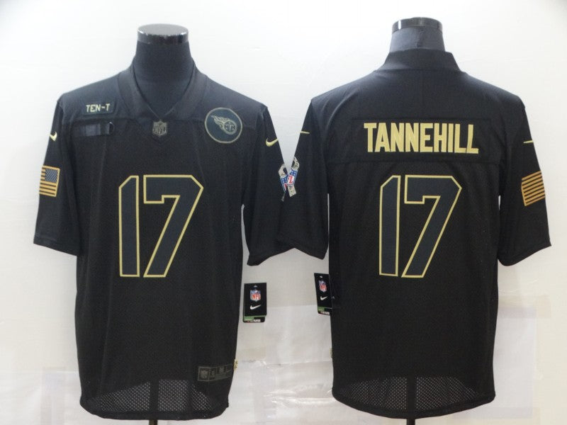 Men's Tennessee Titans Ryan Tannehill #17 Black Game jersey