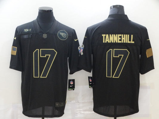 Men's Tennessee Titans Ryan Tannehill #17 Black Game jersey