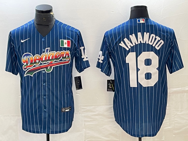 Men's Los Angeles Dodgers Yoshinobu Yamamoto #18 Blue Game Player jersey