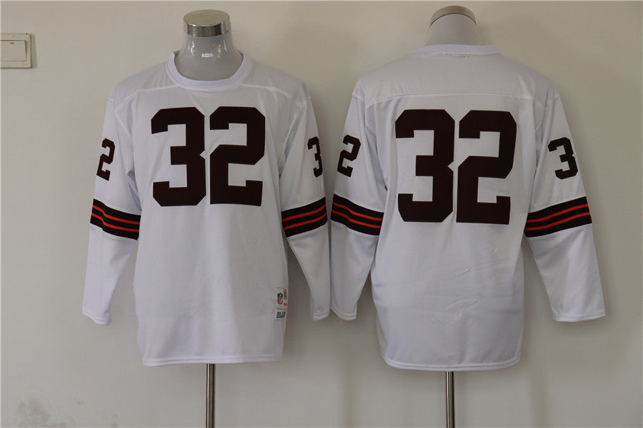 Men's Cleveland Browns Jim Brown Mitchell & Ness White Legacy Replica Player jersey