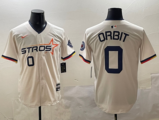 Men's Houston Astros Orbit #0 Cream 2025 City Connect Limited Player jersey