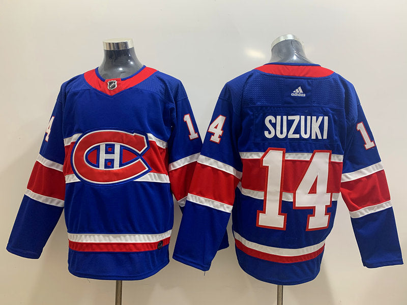 Men's Montreal Canadiens Nick Suzuki #14 Blue Player Game jersey
