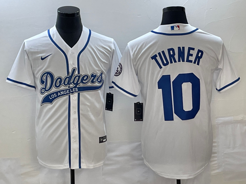 Men's Los Angeles Dodgers Justin Turner #10 White Player jersey Joint Edition