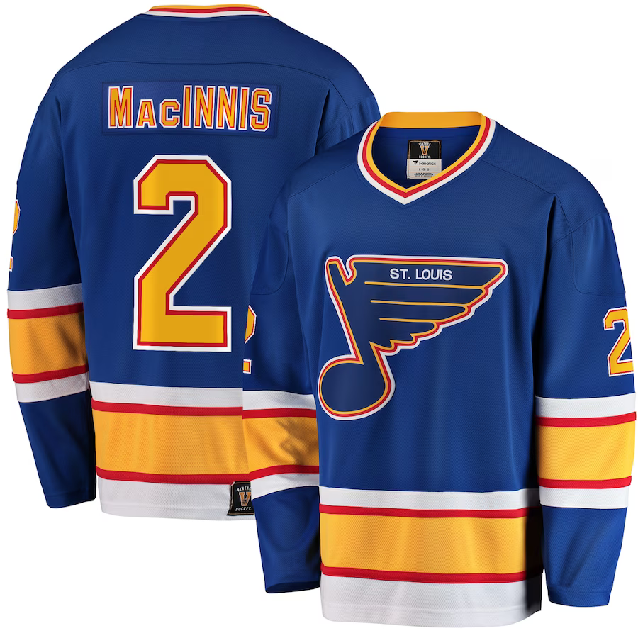 Men's St. Louis Blues Al Macinnis #2 Blue Premier Breakaway Retired Player jersey