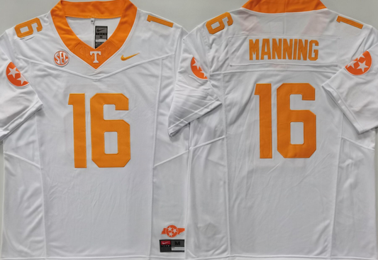 Men's Tennessee Volunteers Manning #16 White Game Jersey