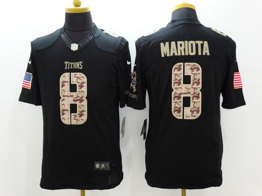 Men's Tennessee Titans Marcus Mariota #8 Black Authentic Game jersey