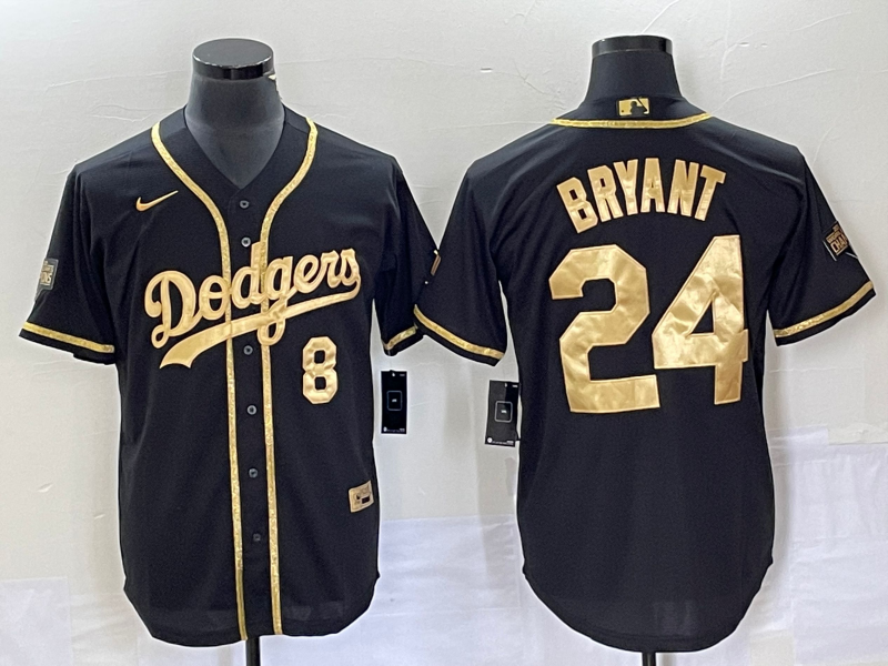 Men's Los Angeles Dodgers Kobe Bryant Black Replica Game jersey