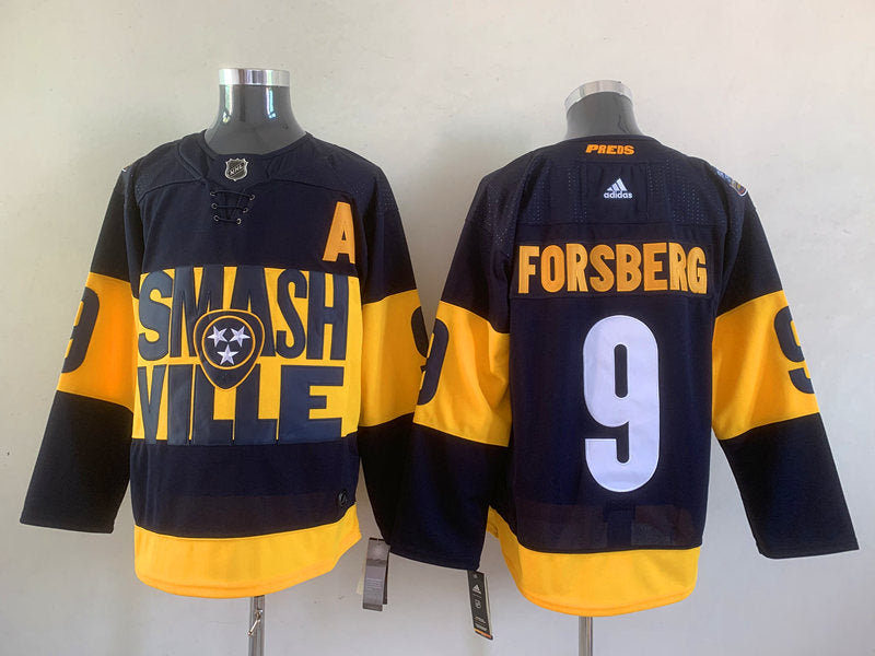 Men's Nashville Predators Filip Forsberg #9 Black Breakaway Player jersey