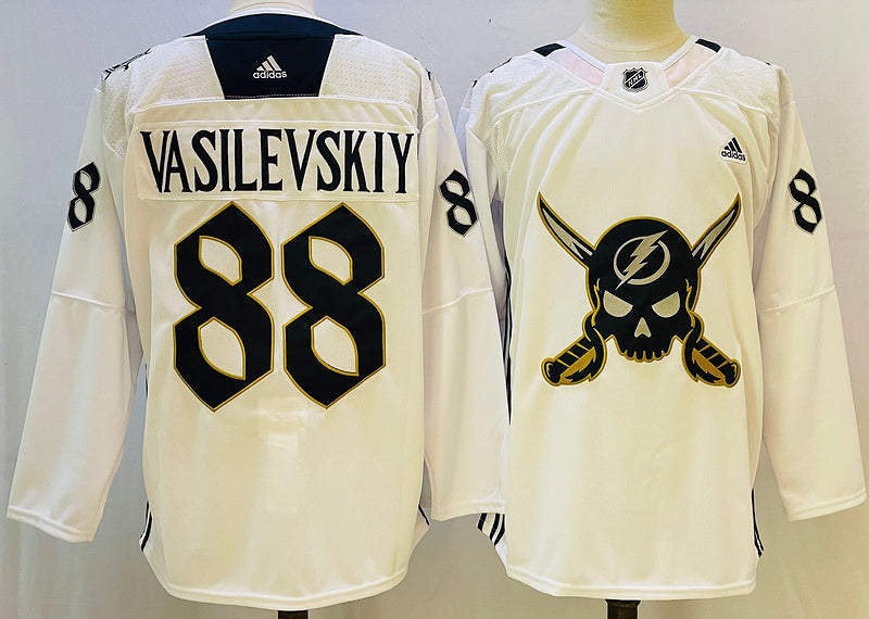 Men's Tampa Bay Lightning Andrei Vasilevskiy #88 White Game jersey