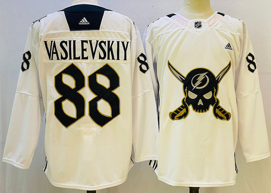 Men's Tampa Bay Lightning Andrei Vasilevskiy #88 White Game jersey