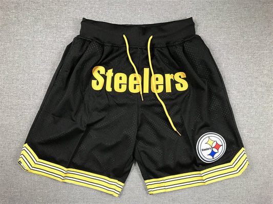 Men's Pittsburgh Steelers Black Pocket Shorts1
