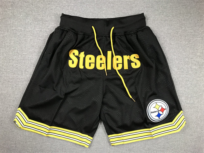 Men's Pittsburgh Steelers Black Pocket Shorts1