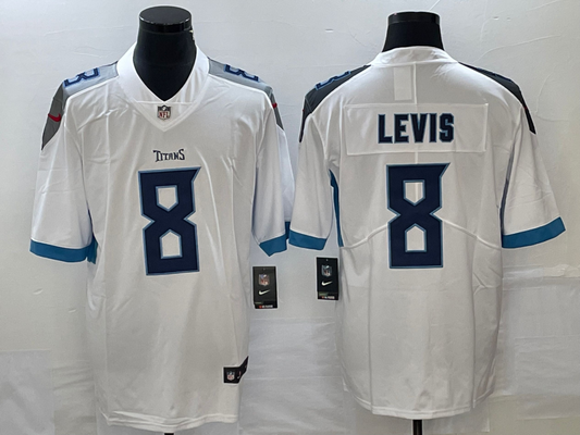 Men's Tennessee Titans Will Levis #8 White Game jersey