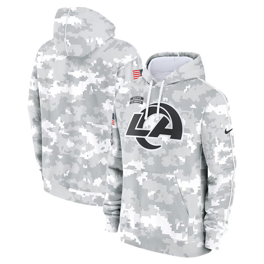 Men's Los Angeles Rams Arctic Camo 2024 Salute to Service Club Fleece Pullover Hoodie1