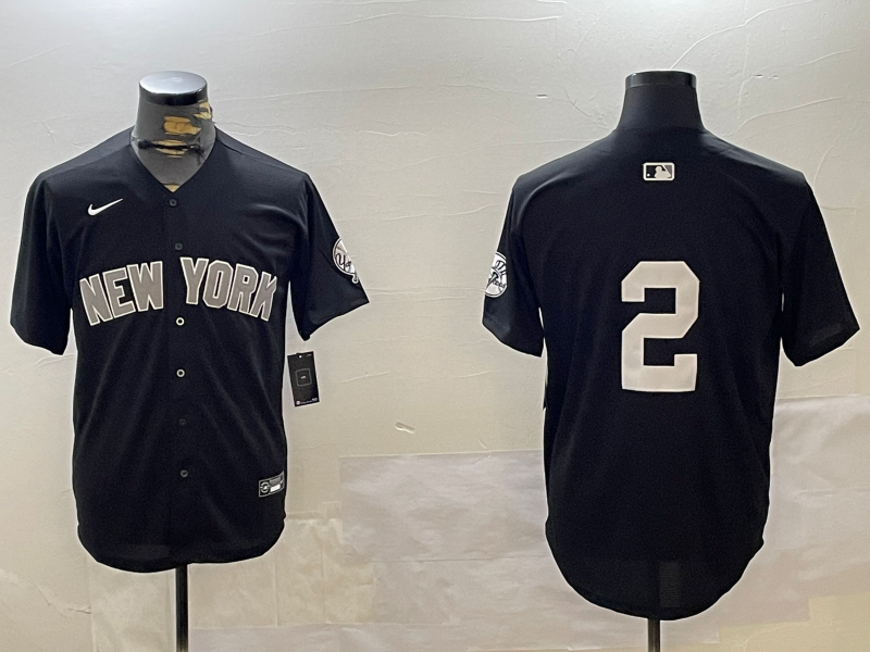 Men's New York Yankees Derek Jeter #2 Black Game jersey