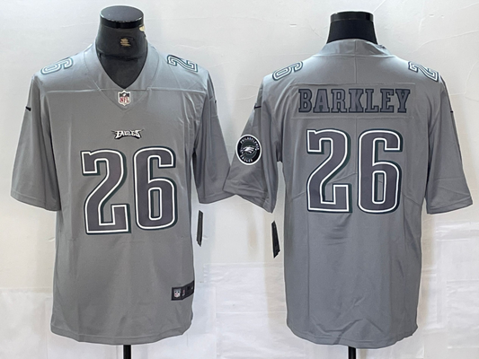 Men's Philadelphia Eagles Saquon Barkley #26 Gray Atmosphere Fashion Game jersey