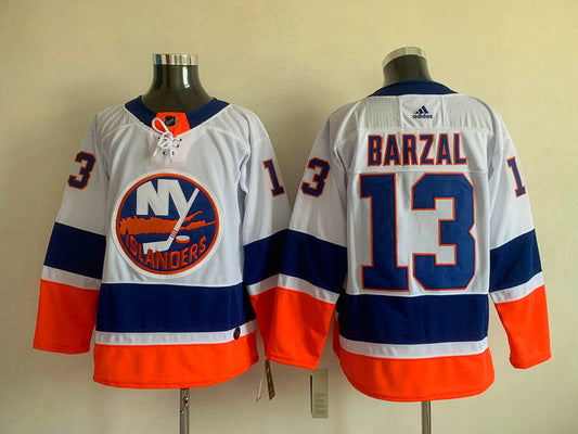 Men's New York Islanders Mathew Barzal #13 White Player Game jersey