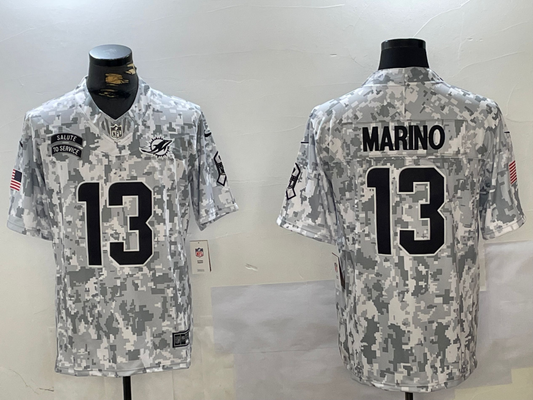 Men's Miami Dolphins Dan Marino #13 Arctic Camo 2024 Salute to Service Retired Player Limited jersey