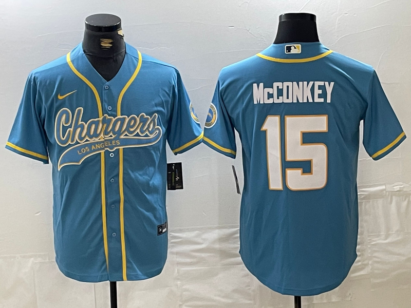 Men's Los Angeles Chargers Ladd McConkey #15 Powder Blue Game jersey