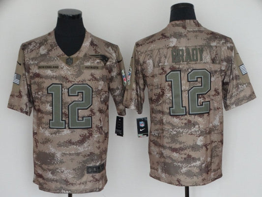 Men's New England Patriots Tom Brady #12 Camouflage Game jersey