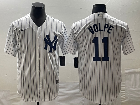 Men's New York Yankees Anthony Volpe #11 White Home Replica Player jersey