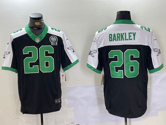 Men's Philadelphia Eagles Saquon Barkley #26 Black Team Game jersey