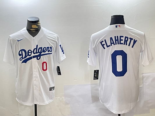 Men's Los Angeles Dodgers Jack Flaherty #0 White Home Replica Player jersey