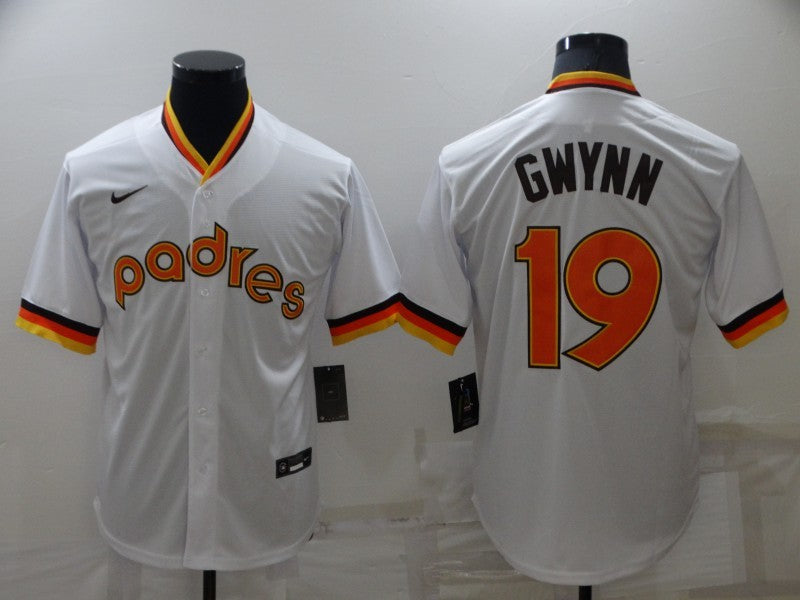 Men's San Diego Padres Tony Gwynn #19 White Replica Player jersey