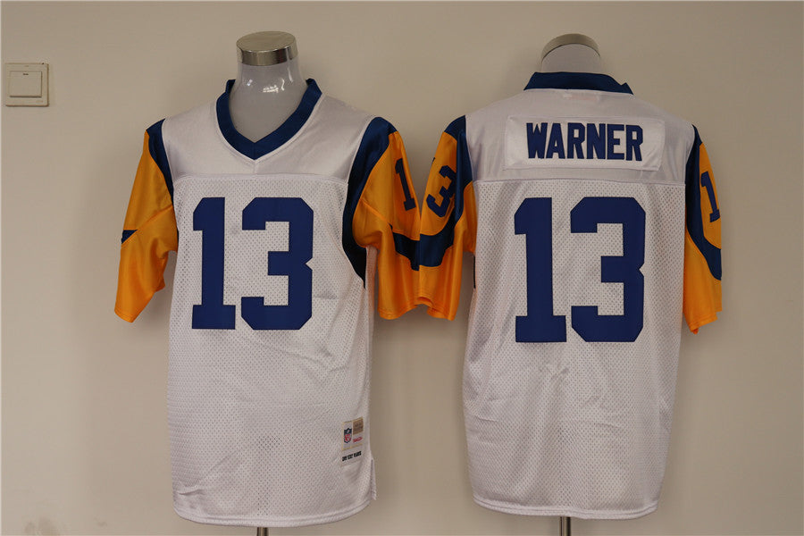 Men's San Louis Rams Kurt Warner Mitchell & Ness White Legacy Replica jersey