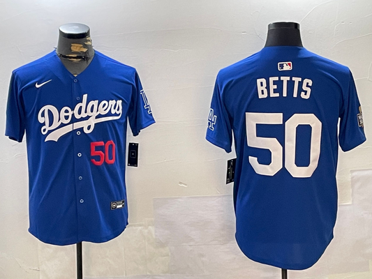 Men's Los Angeles Dodgers Mookie Betts #50 Royal Replica Player jersey