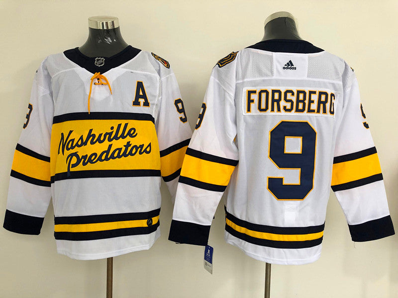 Men's Nashville Predators Filip Forsberg #9 White Breakaway Player jersey