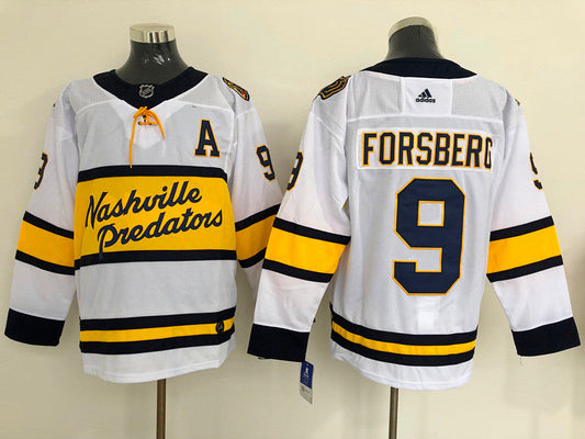Men's Nashville Predators Filip Forsberg #9 White Breakaway Player jersey