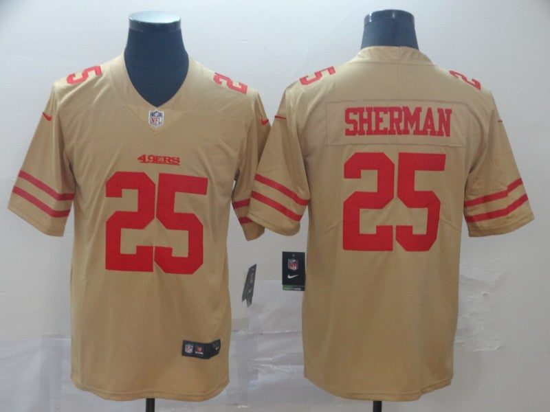 Men's San Francisco 49ers Richard Sherman #25 Gold Inverted Legend jersey