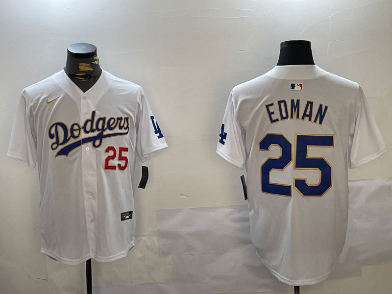 Men's Los Angeles Dodgers Tommy Edman #25 White Game Player jersey