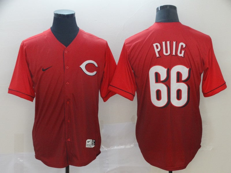 Men's Cincinnati Reds Yasiel Puig #66 Red Fashion Stitched jersey