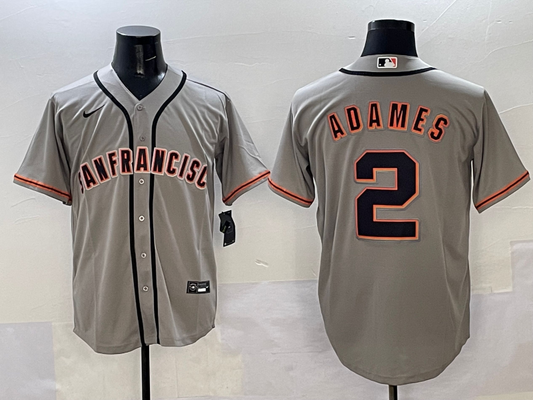 Men's San Francisco Giants Willy Adames #2 Gray Replica Player Jersey