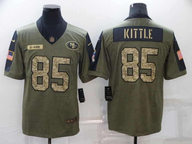 Men's San Francisco 49ers George Kittle #85 Brown Authentic Game jersey