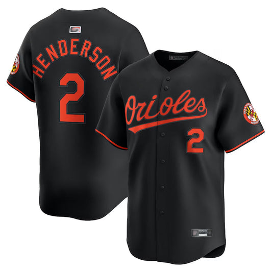 B.Orioles #2 Gunnar Henderson Player Black Home Limited Baseball Jerseys