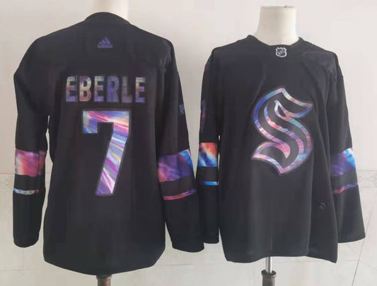 Men's Seattle Kraken Jordan Eberle #7 Black Game jersey
