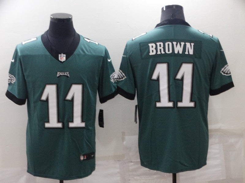 Men's Philadelphia Eagles A.J. Brown #11 Midnight Green Player Game jersey