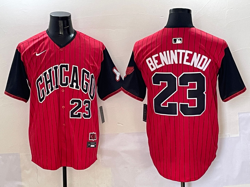 Men's Chicago White Sox Andrew Benintendi #23 Red/Black 2025 City Connect Limited Player jersey