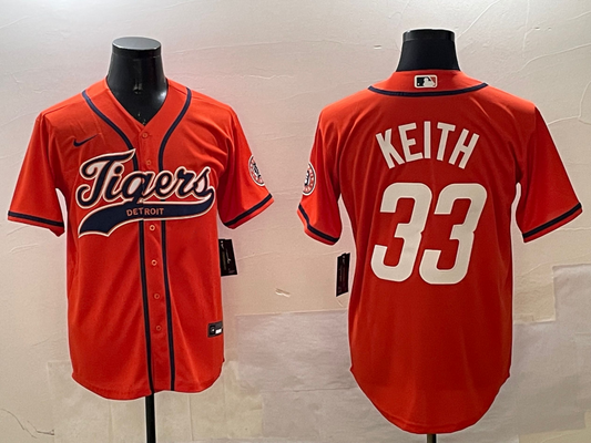 Men's Detroit Tigers Colt Keith #33 Orange Replica Player jersey