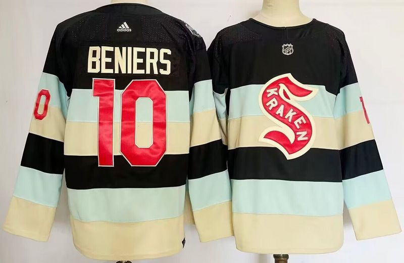 Men's Seattle Kraken Matty Beniers #10 Deep Sea Blue 2024 NHL Winter Classic Breakaway Player jersey